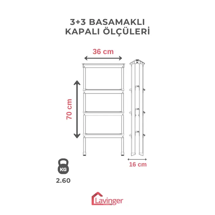 Lüks Alüminyum Çift Çıkışlı Merdiven