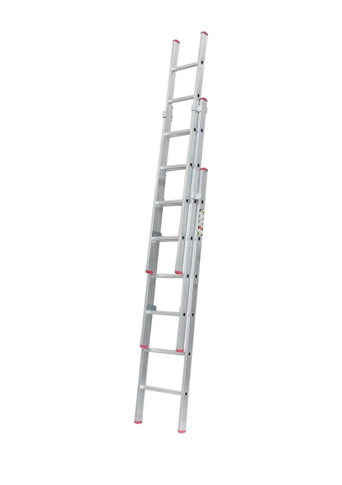 Üç Parçalı 6 Basamaklı Sürgülü 3x2=6 Metre Alüminyum Merdiven