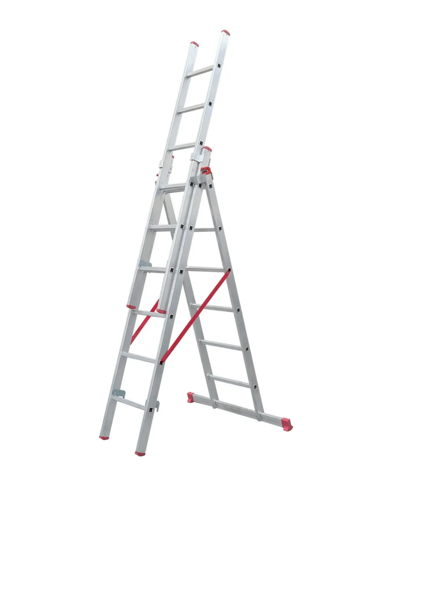 A Tipi Üç Parçalı 6 Basamaklı Sürgülü 3x2=6 Metre Alüminyum Merdiven