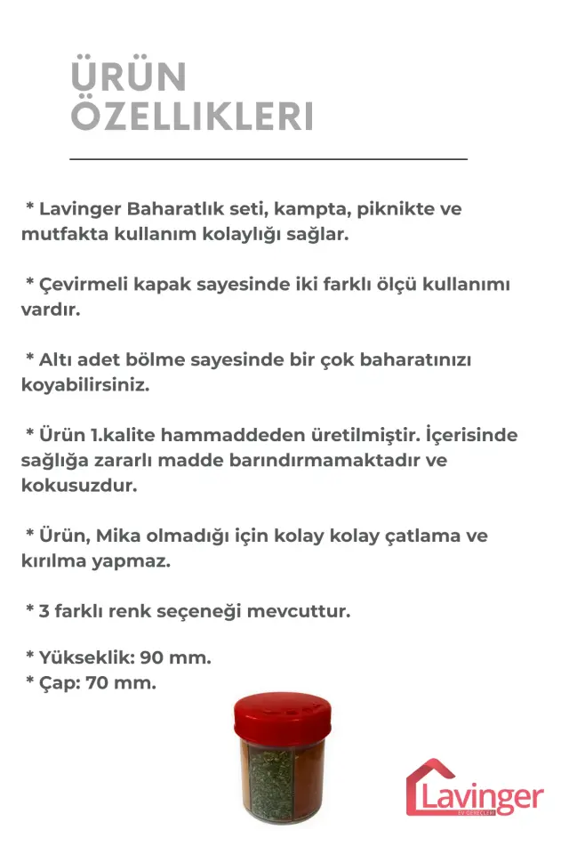 Baharatlık Seti Kamp, Piknik ve Mutfak (6 Bölmeli)