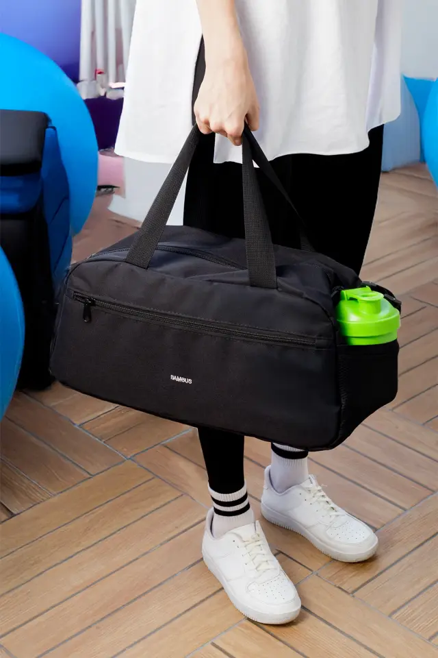 İki Bölmeli El ve Omuzda Taşınılabilir Günlük Seyahat Gym Fitness ve Spor Çantası