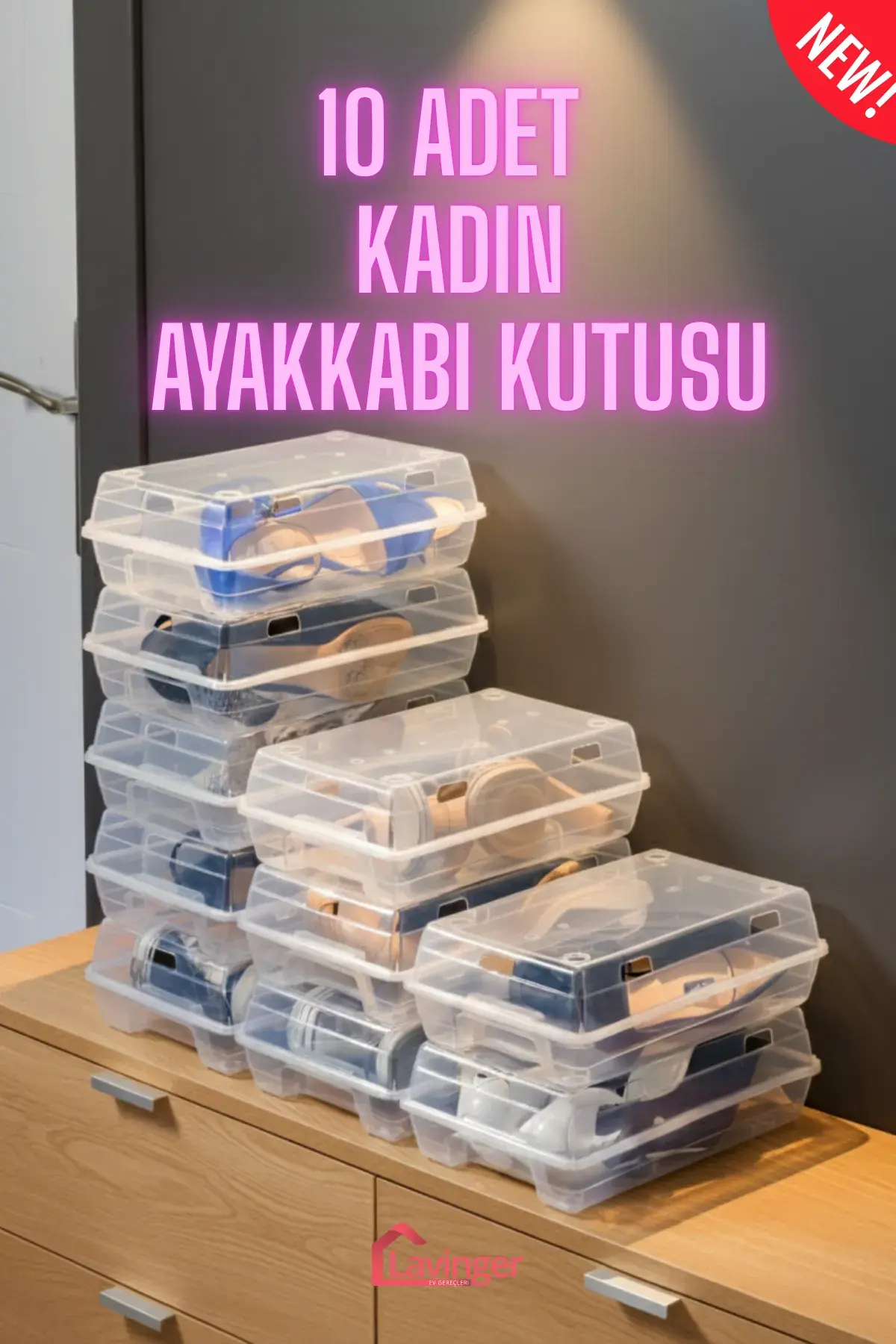 10 Adet Kadın Ayakkabı Kutusu - Şeffaf Ayakkabı Düzenleyici Saklama Kutusu Organizer Seyahat Kutusu