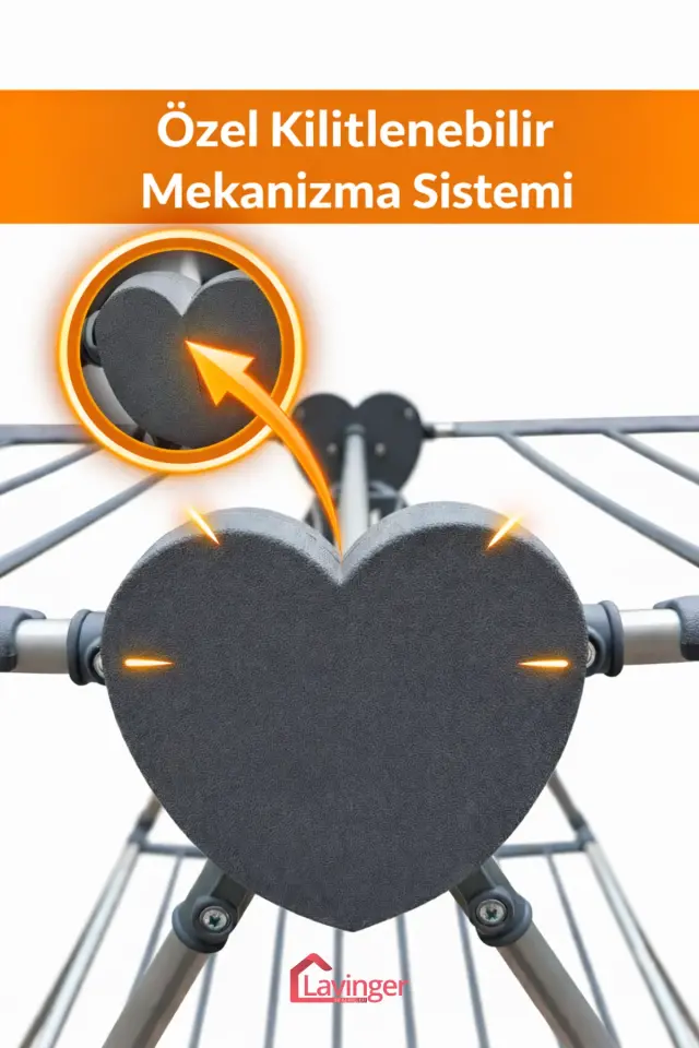Nova Plus Mekanizmalı Çamaşır Kurutmalığı Kaliteli Paslanmaz Mandallıklı Sepetli Katlanabilir Büyük