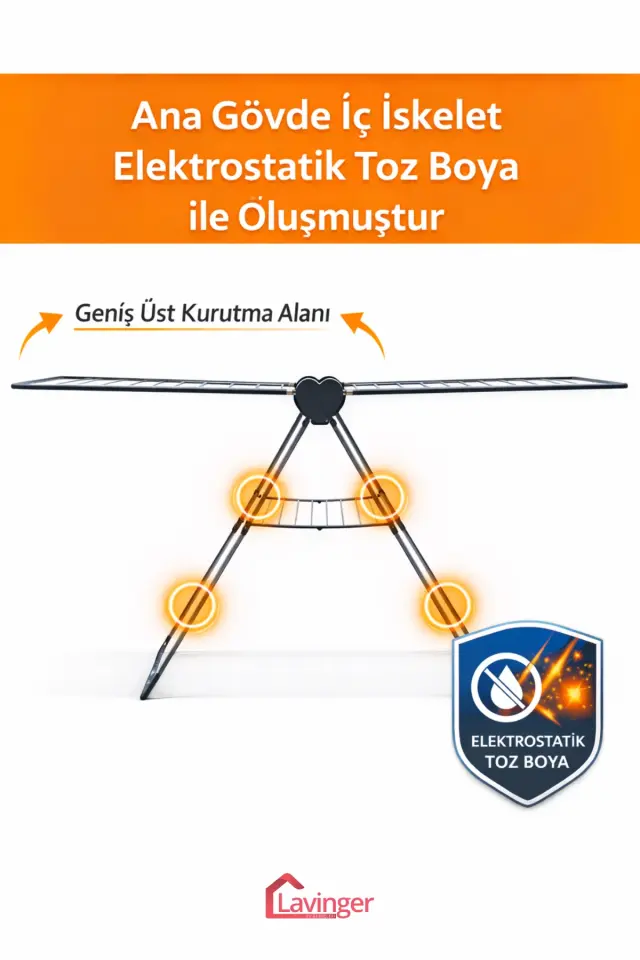 Nova Plus Mekanizmalı Çamaşır Kurutmalığı Kaliteli Paslanmaz Mandallıklı Sepetli Katlanabilir Büyük