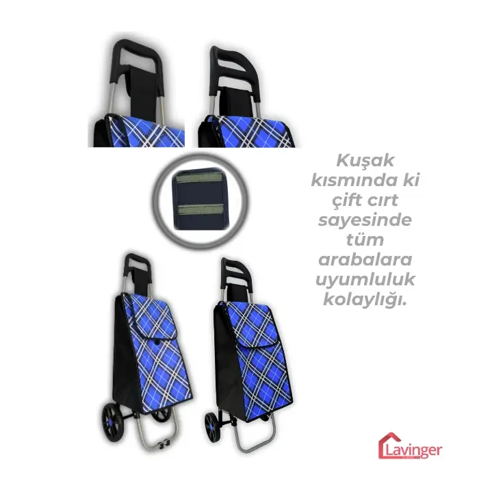 Pazar Arabası Yedek Çantası Taban Suntası Hediye ! Mavi
