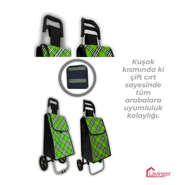 Pazar Arabası Yedek Çantası Taban Suntası Hediye ! Yeşil