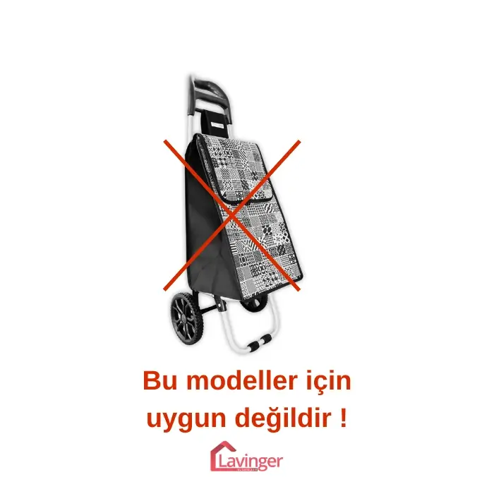 Pazar Arabası Yedek Çantası Telli Model İçin Kırmızı
