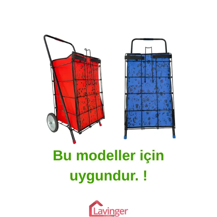 Pazar Arabası Yedek Çantası Telli Model İçin Lacivert