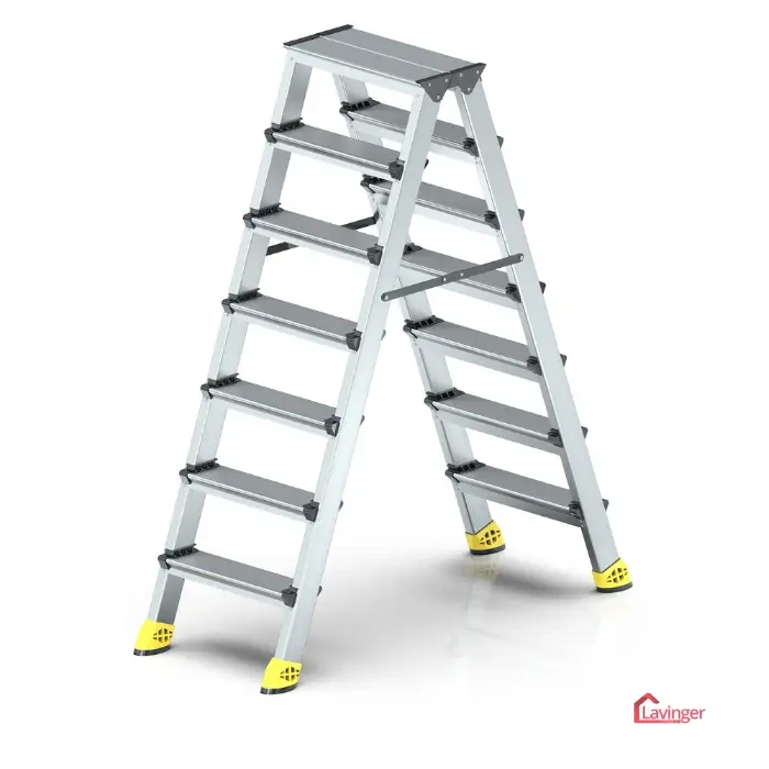 Lüks Alüminyum Çift Çıkışlı Merdiven 7+7