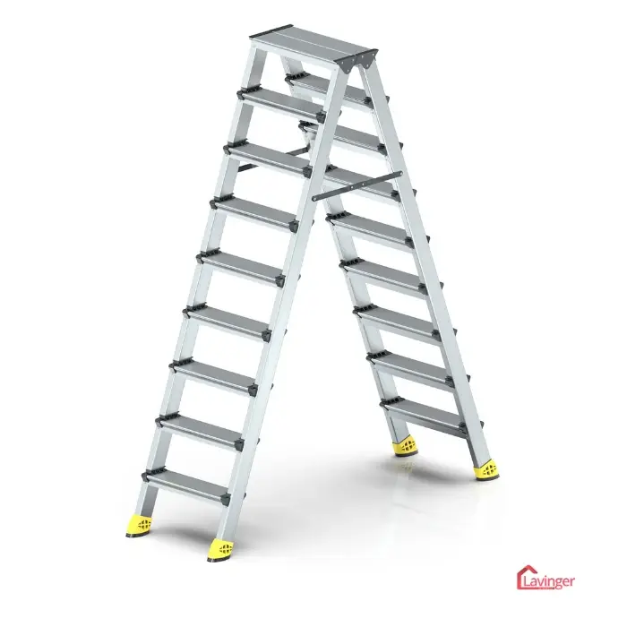 Lüks Alüminyum Çift Çıkışlı Merdiven 9+9