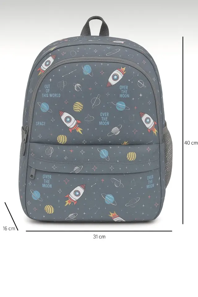 Okul Çanta 3' Lü Set Kalemlik+Beslenme+Okul Çantası Astronot
