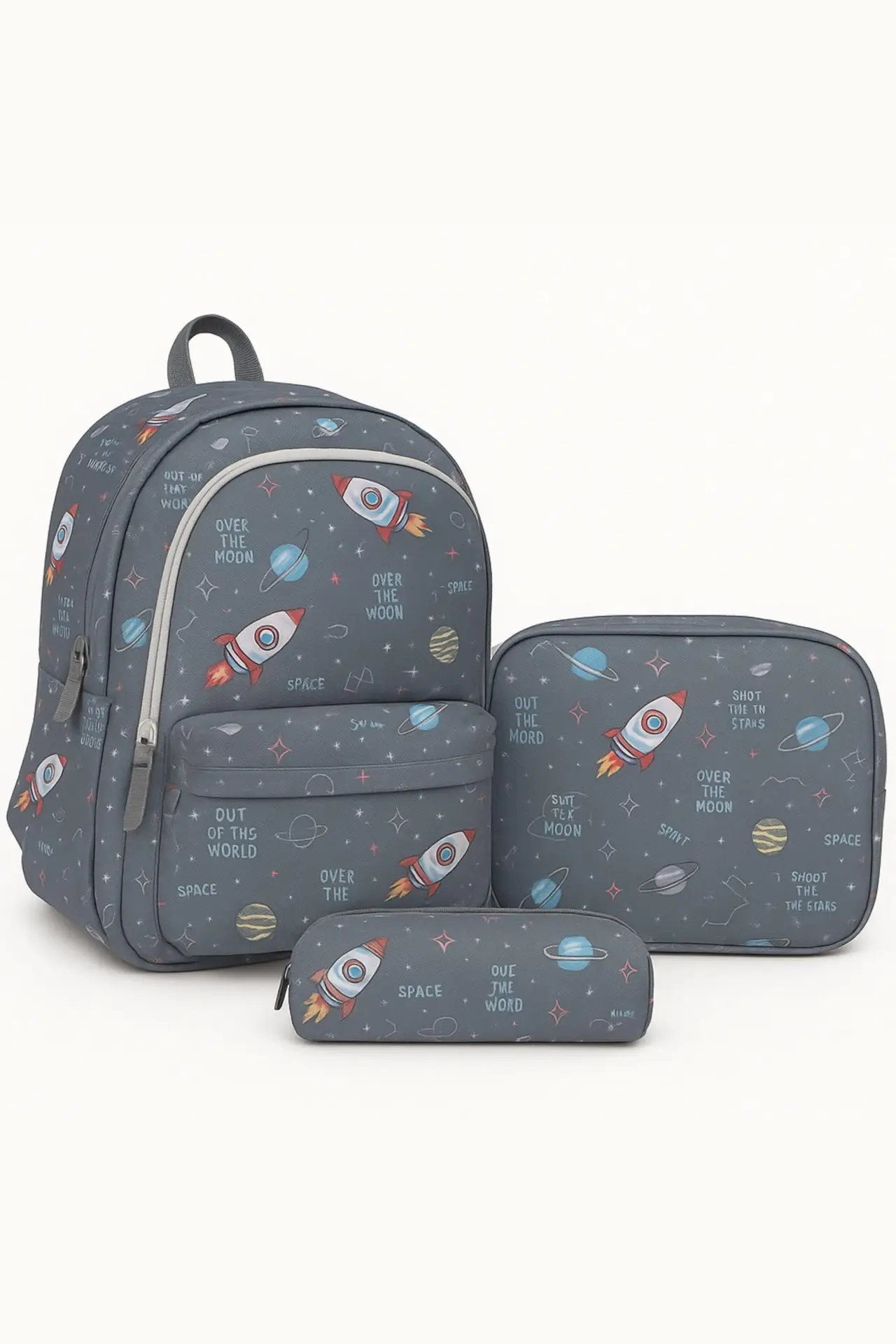 Okul Çanta 3' Lü Set Kalemlik+Beslenme+Okul Çantası Astronot