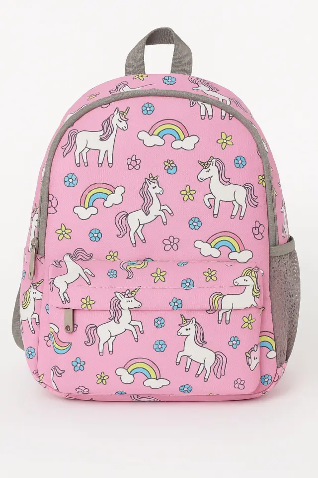 Okul Çanta 3' Lü Set Kalemlik+Beslenme+Okul Çantası Unicorn Pembe
