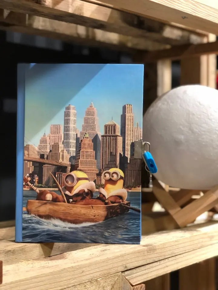 Kilitli Hatıra Günlük Anı Defteri Çizgi Karakterler Yıldız Kids Seri Minions