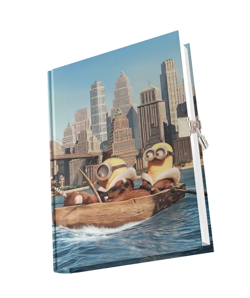Kilitli Hatıra Günlük Anı Defteri Çizgi Karakterler Yıldız Kids Seri Minions