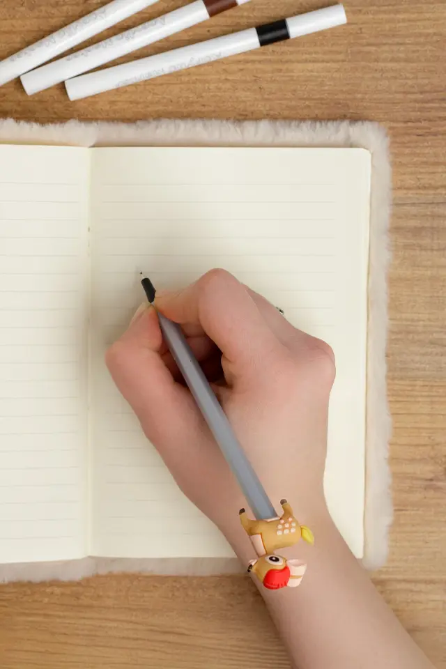 Peluş Hatıra Günlük Anı Defteri Krop Notebook Seri Bej Dog