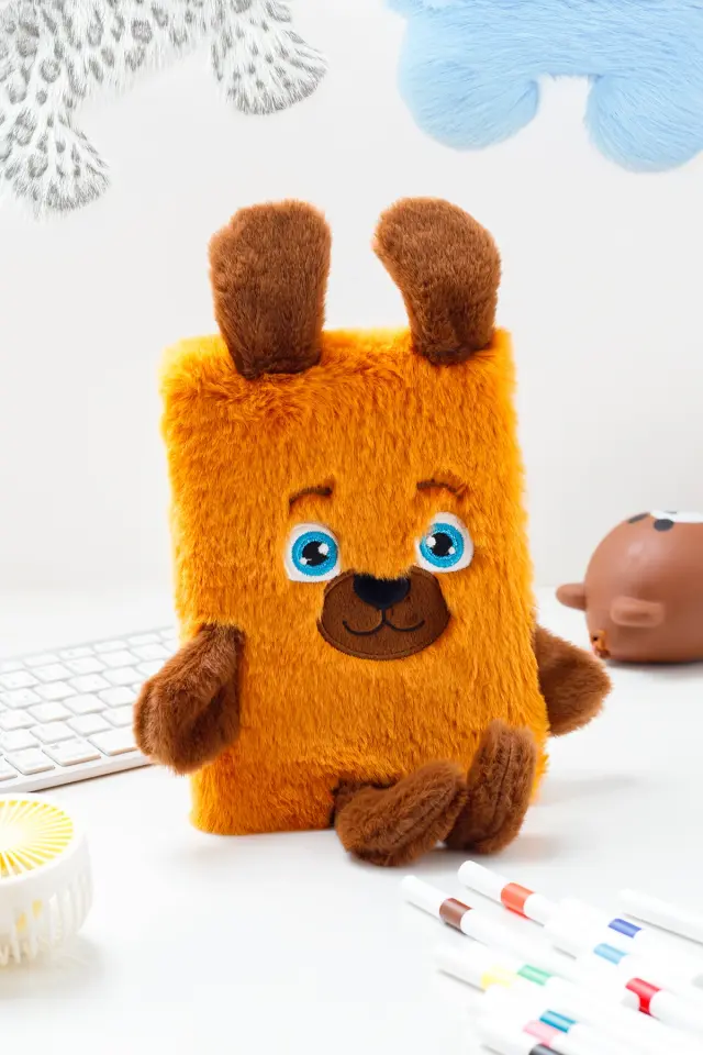 Peluş Hatıra Günlük Anı Defteri Krop Notebook Seri Cute Dog