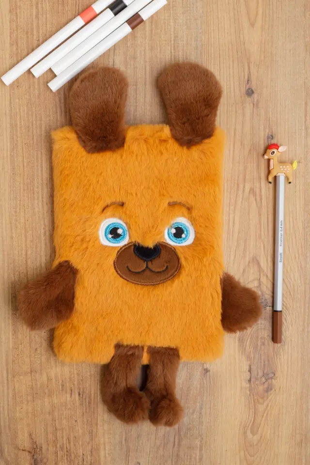 Peluş Hatıra Günlük Anı Defteri Krop Notebook Seri Cute Dog