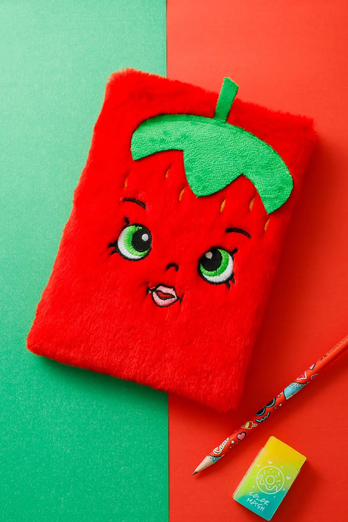Peluş Hatıra Günlük Anı Defteri Krop Notebook Seri Çilek