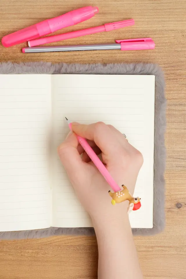 Peluş Hatıra Günlük Anı Defteri Krop Notebook Seri Gri Kedi