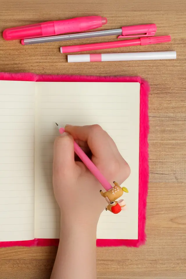 Peluş Hatıra Günlük Anı Defteri Krop Notebook Seri Unicorn Koyu Pembe