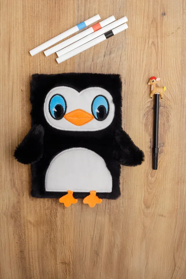 Peluş Hatıra Günlük Anı Defteri Krop Notebook Seri Penguen