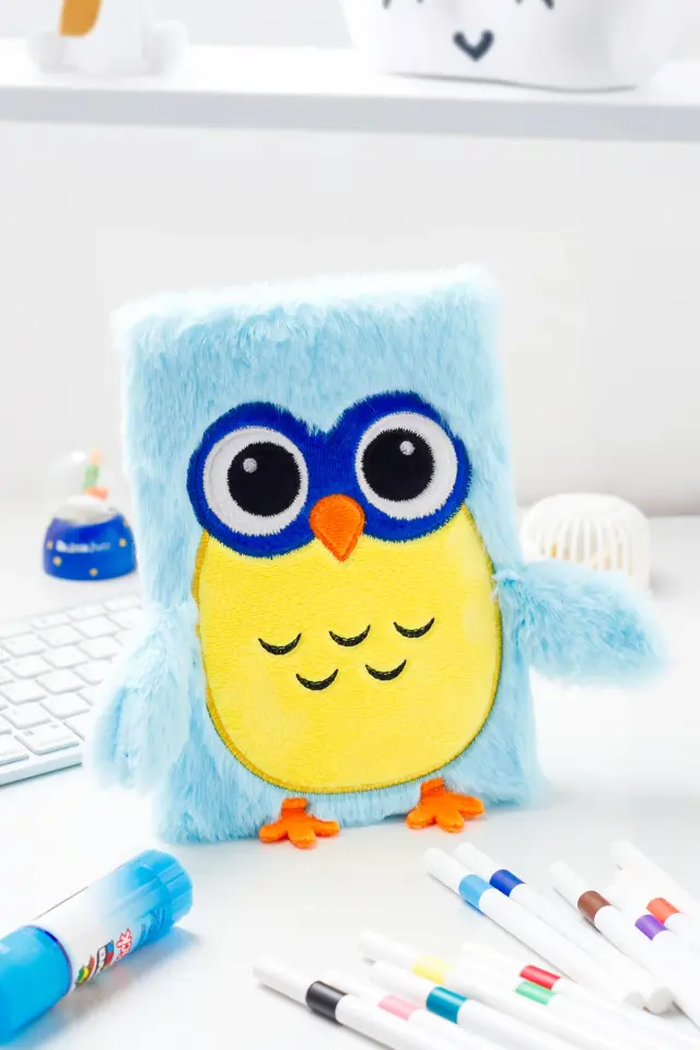 Peluş Hatıra Günlük Anı Defteri Krop Notebook Seri Baykuş