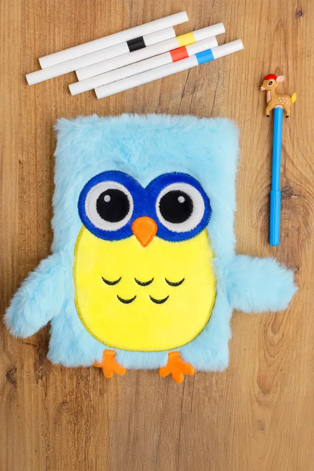 Peluş Hatıra Günlük Anı Defteri Krop Notebook Seri Baykuş