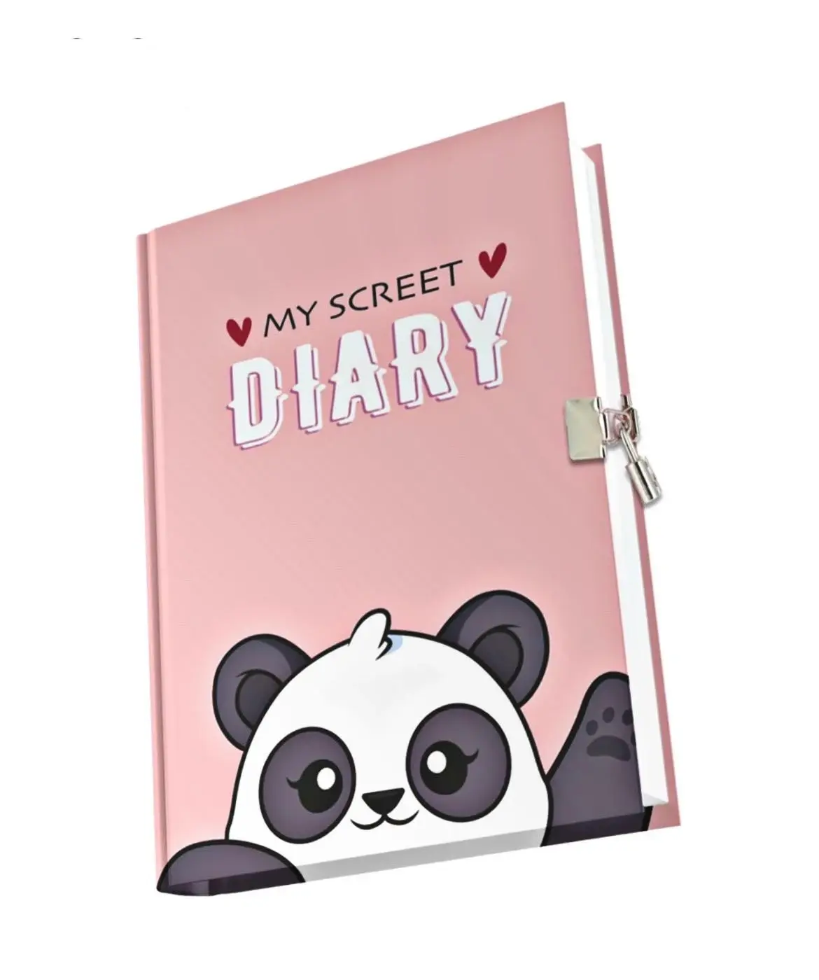 Kilitli Hatıra Günlük Anı Defteri Hello Pandastic Seri Pembe