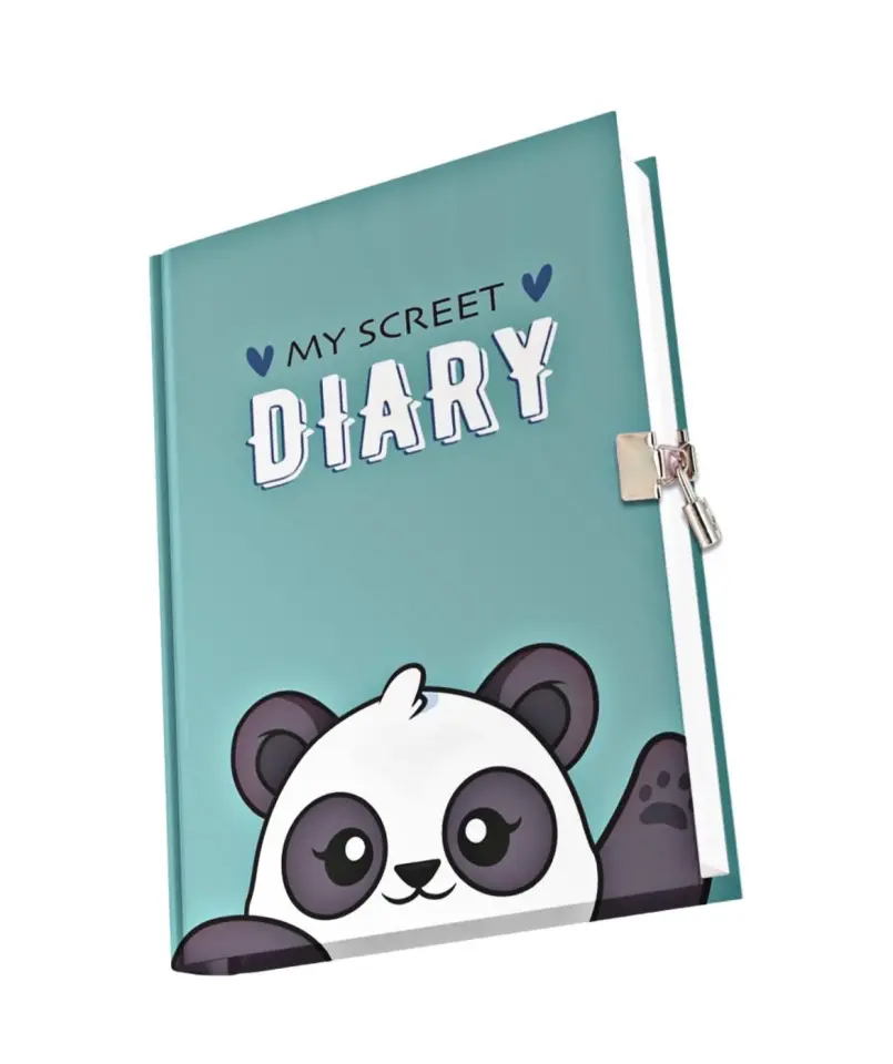 Kilitli Hatıra Günlük Anı Defteri Hello Pandastic Seri Mavi