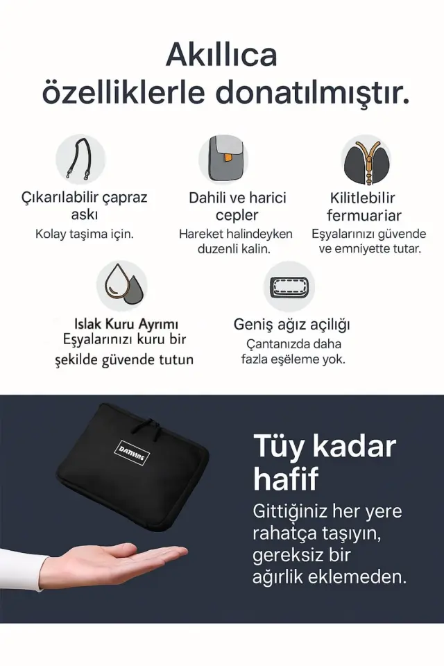 Cüzdan Çanta Genişleyebilen Ve Küçülebilen Körüklü Günlük-Seyahat-Gezi-Omuz Çantası Gri