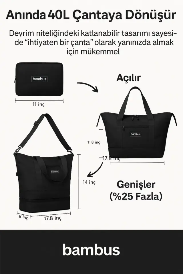 Cüzdan Çanta Genişleyebilen Ve Küçülebilen Körüklü Günlük-Seyahat-Gezi-Omuz Çantası Gri