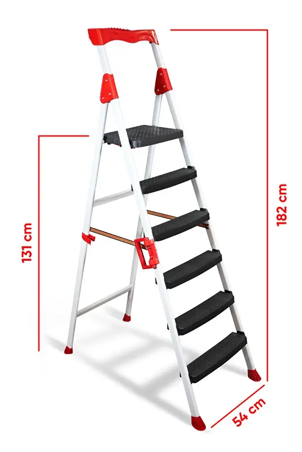 Zigana Elegance Geniş Basamaklı Kolay Taşıma Aparatlı Merdiven Kaliteli Paslanmaz Katlanır 5+1