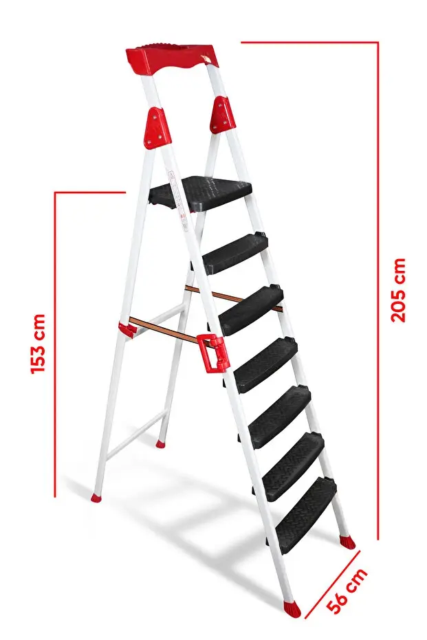 Zigana Elegance Geniş Basamaklı Kolay Taşıma Aparatlı Merdiven Kaliteli Paslanmaz Katlanır 6+1